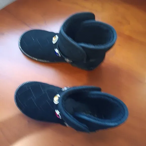 NWT Kids Kurt Geiger Suede Quilted and Jeweled Mini Orson Bootie - Picture 4 of 10